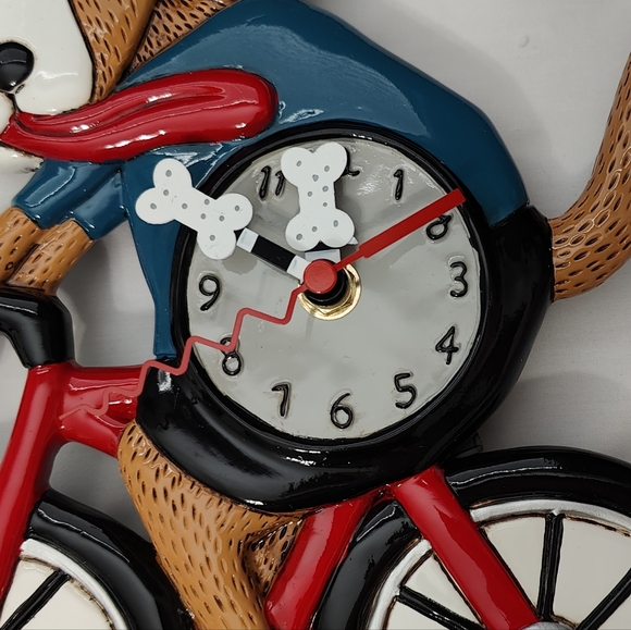 Allen Designs Bicycle Dog Pendulum Wall Clock - NWT - Picture 4 of 11